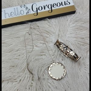 Geometric necklace and bracelet